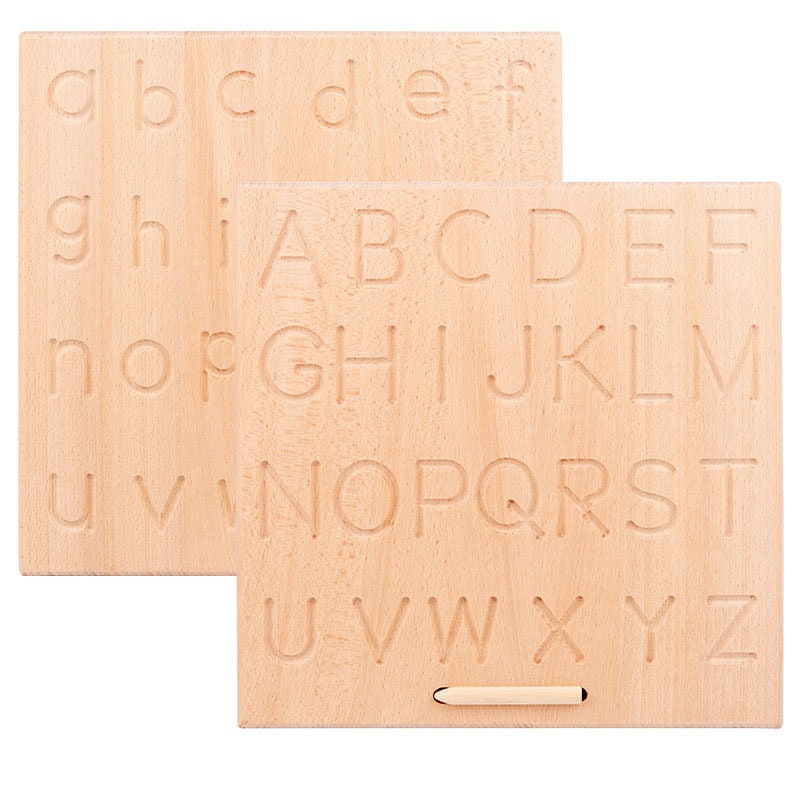 Double-Sided Wooden Number Alphabet Tracing Board w/ Stylus - Groove Board  - Preschool Toddler Sensorial Phonics - Montessori Waldorf - My Gifted  Education